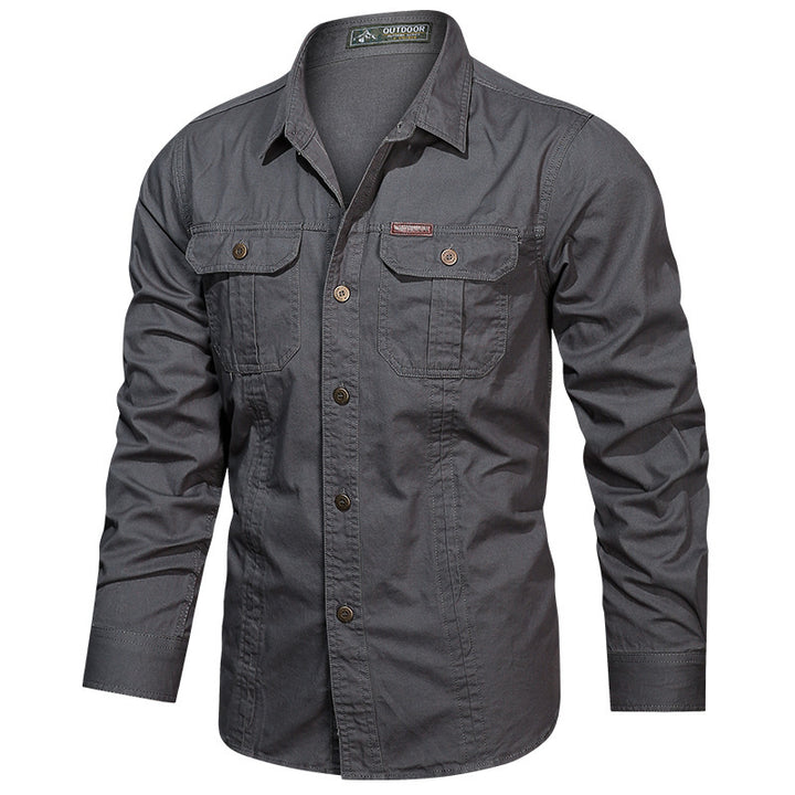 Herren nan Field-Hemdjacke aus Baumwoll-Twill mit verstärkten Nähten und doppelten Brusttaschen Drune