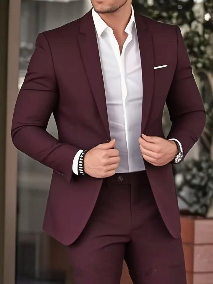 Herren nan schlanker Modern-Fit Anzug mit schmalem Revers und körpernaher Silhouette Drune