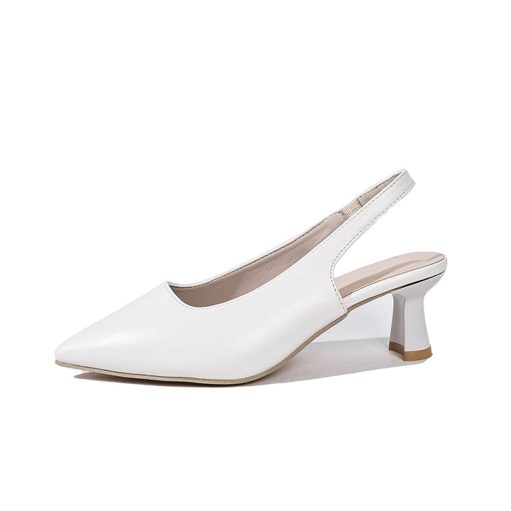 Damen Elegante Slingback‑Pumps mit spitzer Kappe, konischem Mittelhoch‑Absatz und elastischem Fersenriemen Drune