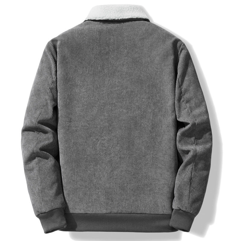 Herren Gemütliche und stylishe Cordjacke mit Fleece-Futter Drune