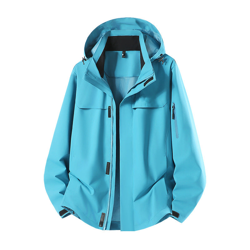 Herren Leichte wasserabweisende Kapuzen-Softshell-Übergangsjacke mit Meshfutter & Utility-Taschen Drune