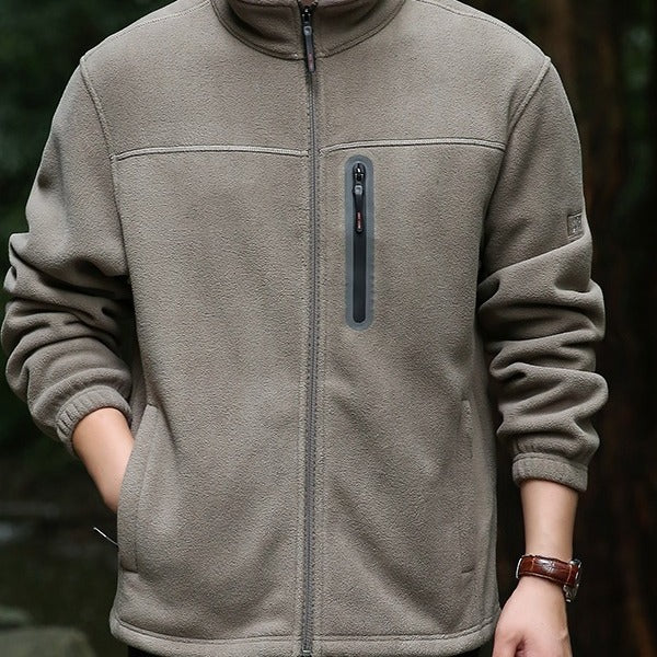 Herren Atmungsaktive Microfleecejacke mit wasserabweisender Brustreißverschluss-Leiste und Stehkragen Drune