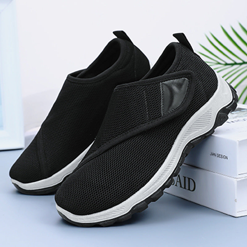 Herren nan atmungsaktiver Slip-On Mesh-Sneaker mit Klettverschluss, gepolsterter Komfortsohle und rutschfester Profilsohle Drune