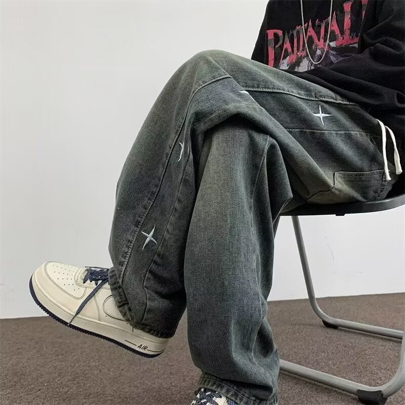 Damen Weitgeschnittene Jeanshose mit einzigartigem Design Drune