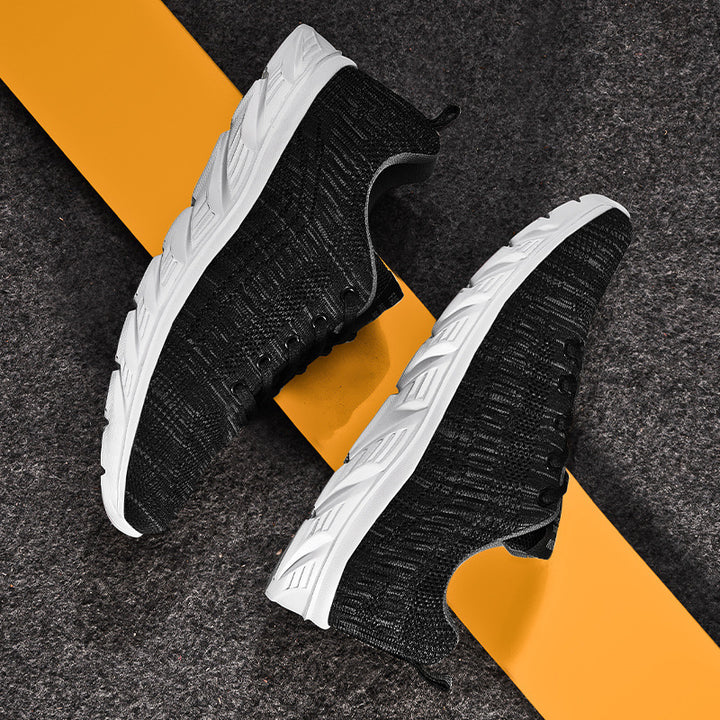 Herren Atmungsaktiver Strick-Laufsneaker mit dämpfender Wellen-EVA-Sohle Drune