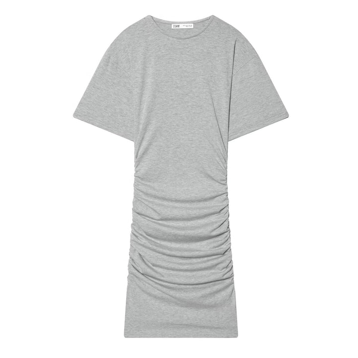 Damen Midikleid mit eleganter Raffung und weitem Kurzarm Drune