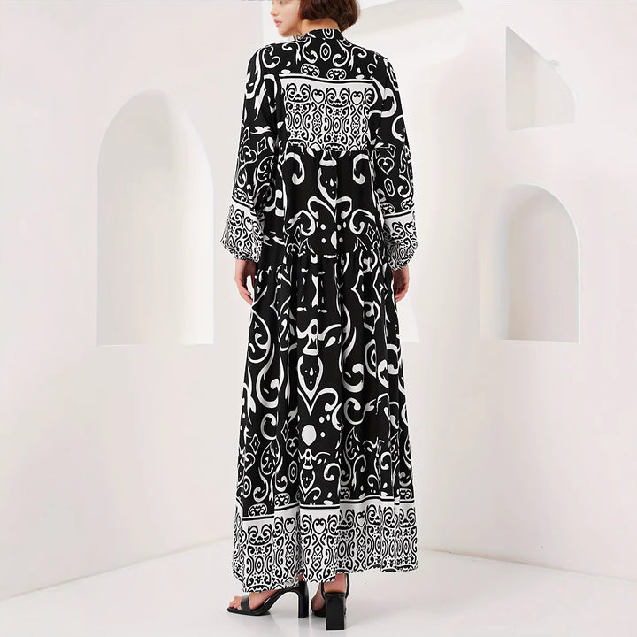 Damen Maxikleid mit kunstvollem Musterdruck Drune