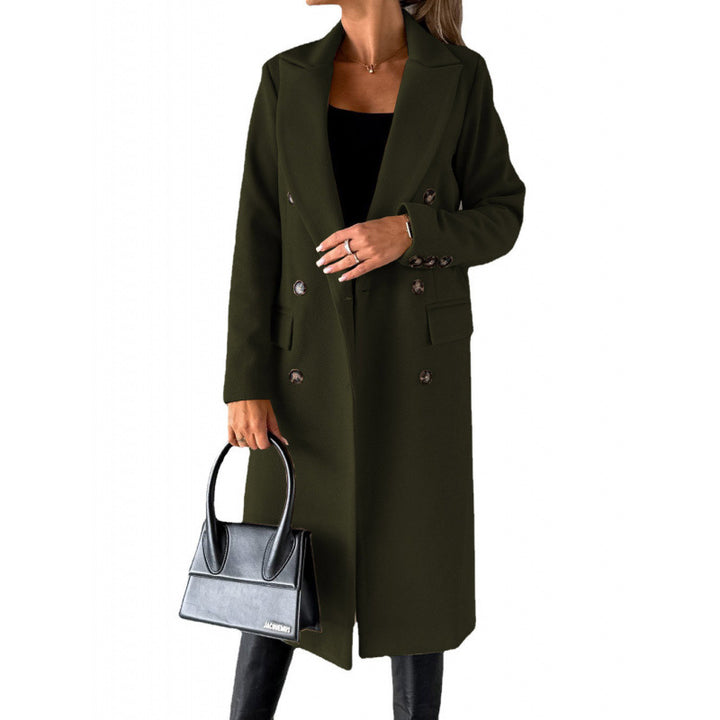 Damen Eleganter Doppelreihiger Mantel mit hochmodernem Schnitt Drune