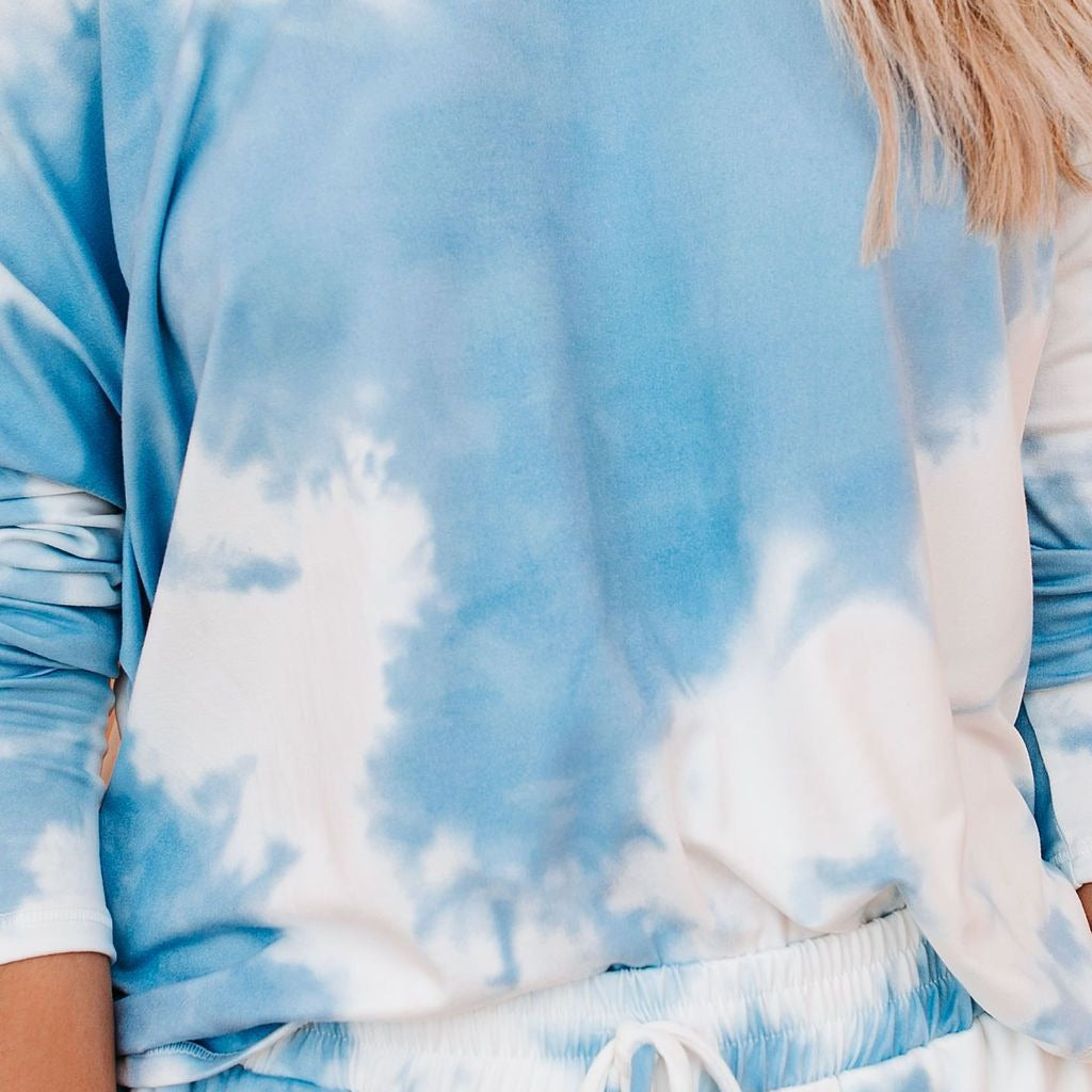 Damen lässiger Oversized Pullover im Batikdesign Drune