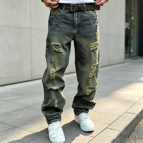 Herren Lässige Ripped Jeans Drune