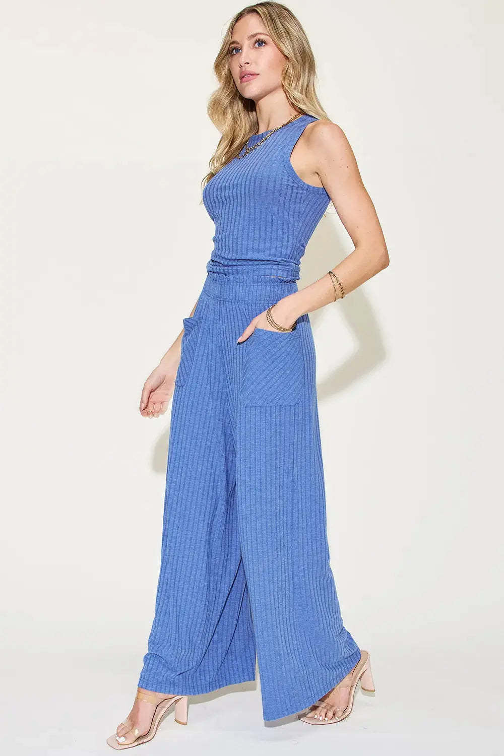 Damen lässiger Overall mit weitem Bein und praktischen Taschen Drune