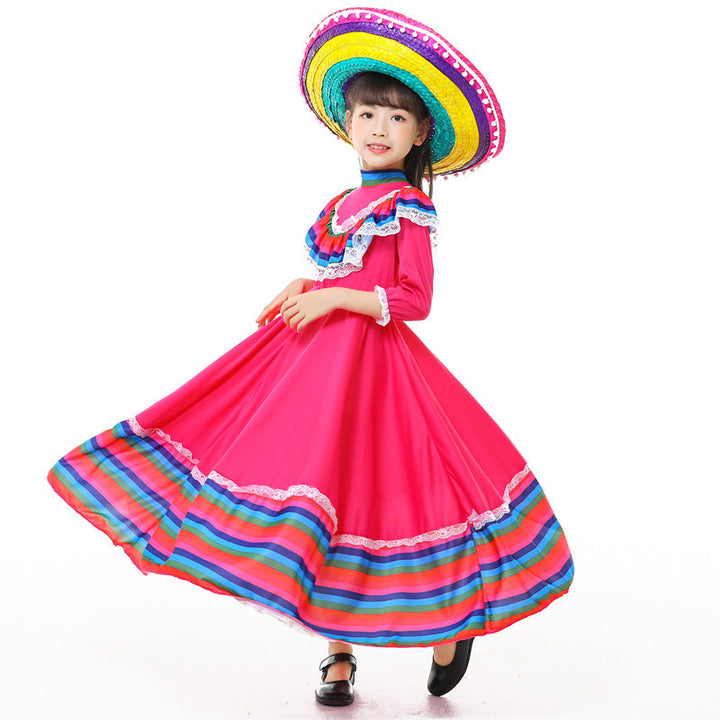 Mädchen Tracht Kleid mit buntem Saum Drune