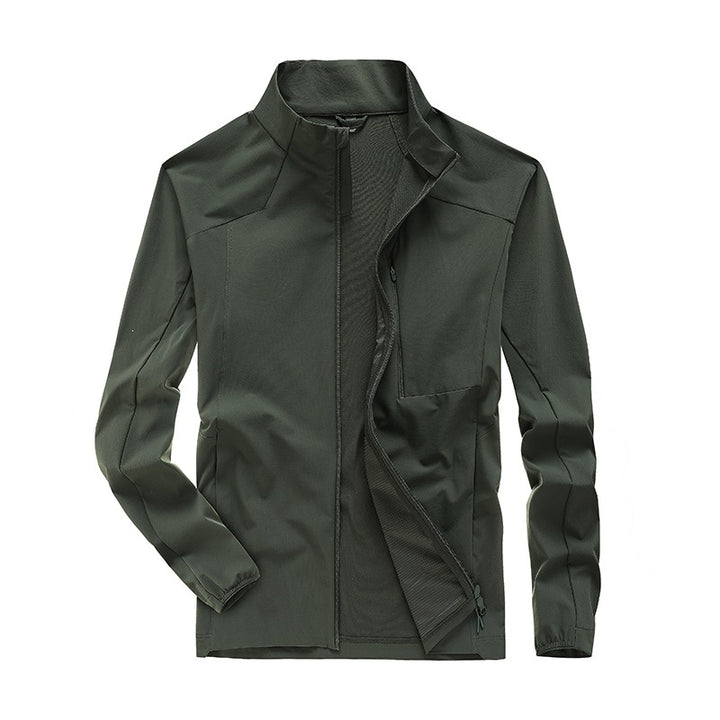Herren Technische Softshell-Jacke mit hohem Stehkragen, atmungsaktiver Membran & minimalistischen Reißverschlusstaschen Drune