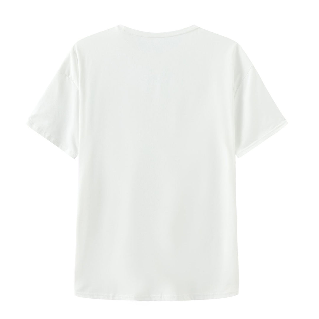 Damen Kurzarm T-Shirt mit kreativem Fischnetz-Motiv Drune