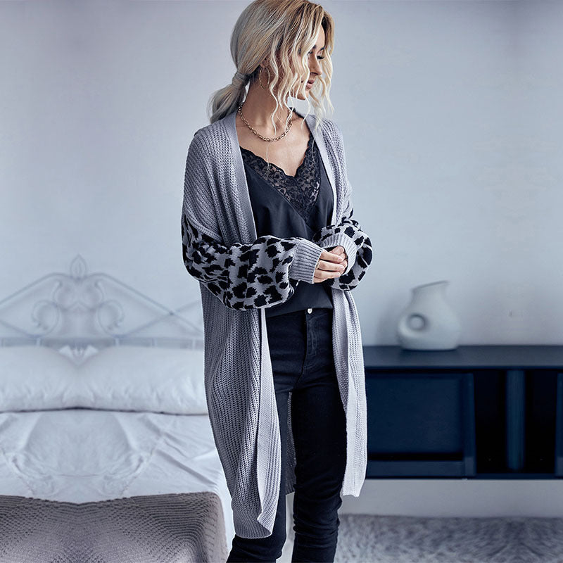 Damen Eleganter Strickcardigan mit lockeren Ärmeln Drune