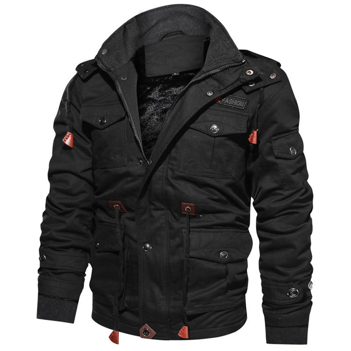 Herren urbaner Thermo-Canvasparka mit durchgehendem Plüschfutter und Utility‑Taschen Drune