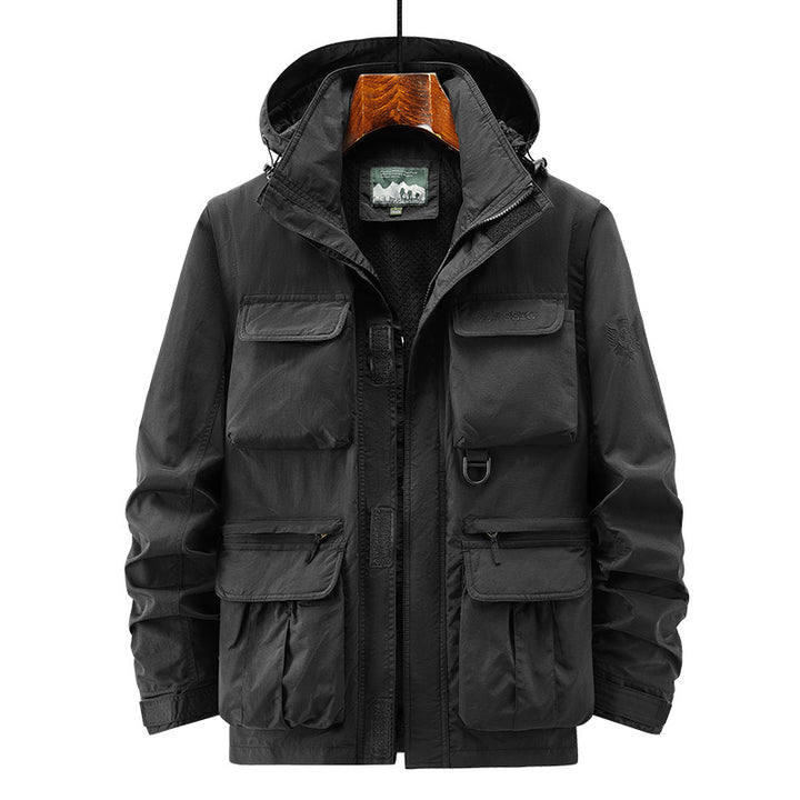 Herren Thermisch Gefütterte Fieldjacke mit Kapuze und Kunstfell-Innenfutter Drune