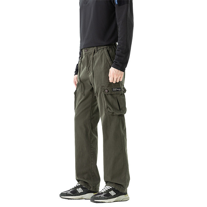 Herren Relaxed-Fit Canvas-Cargohose mit Tunnelzug, Multifach‑Taschen und Utility‑D-Ring Drune