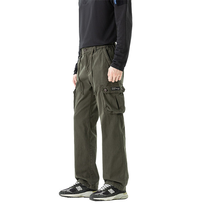Herren Relaxed-Fit Canvas-Cargohose mit Tunnelzug, Multifach‑Taschen und Utility‑D-Ring Drune