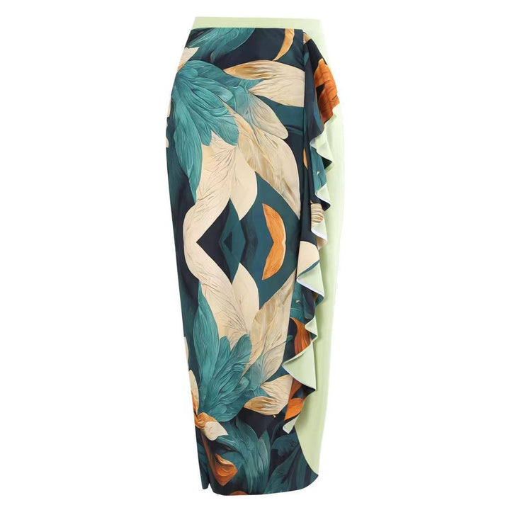 Damen Einteiliger Badeanzug mit asymmetrischem Design und passendem Wickelrock Drune