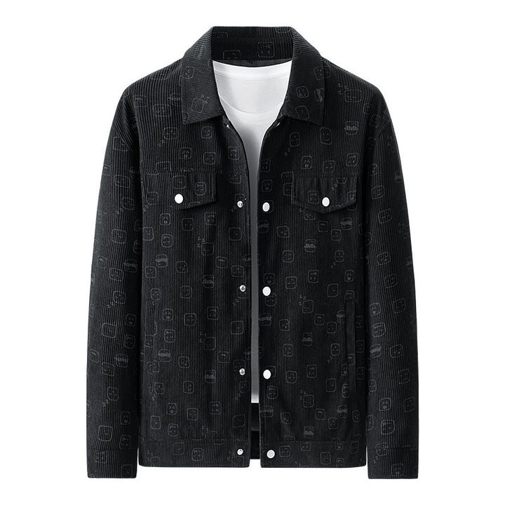 Herren Modische Cordjacke mit einzigartigem Muster Drune