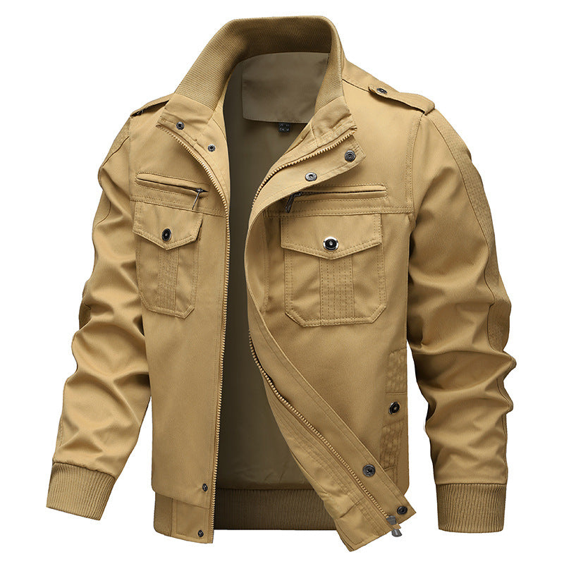 Herren nan leichtes Canvas-Field-Bomberjacke mit verstärkten Nahtpaneelen, verdecktem Zweiwege-Reißverschluss, Schulterpatten und ergonomischer Passform Drune