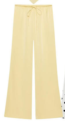 Damen Weite plissierte Loungehose mit elastischem Bund Drune