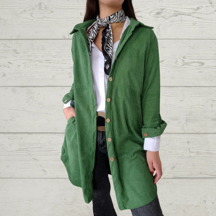 Damen Langarmbluse im lässigen Oversized-Stil mit Knopfdetails Drune