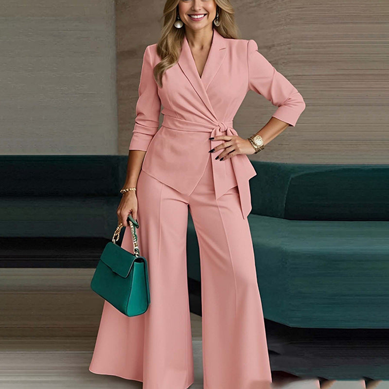 Damen Elegantes Jumpsuit mit tailliertem Schnitt und verknotetem Design Drune