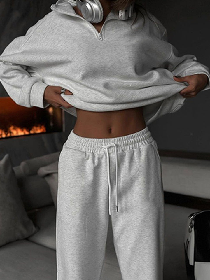 Damen nan lässige Sweatpants mit hohem Komfortbund, innen angerautem Fleece, Kordelzug und tiefen Seitentaschen Drune