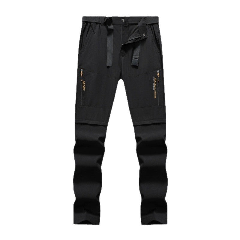 Herren Outdoor-Hose mit vorgeformten Knien, Reißverschlusstaschen und integriertem Gürtel Drune