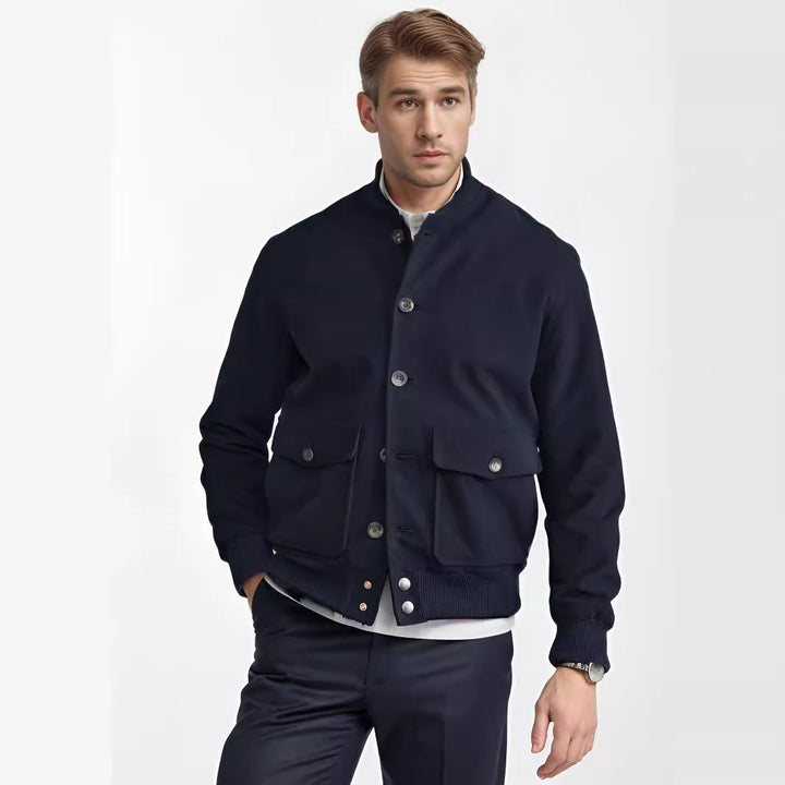 Herren lässige Bomberjacke mit praktischen Taschen und elastischen Bündchen Drune