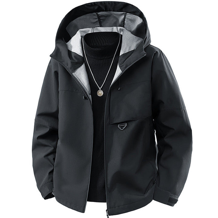 Herren technische Kapuzen-Softshelljacke mit verstellbarer Kapuze und Utility-Taschen Drune