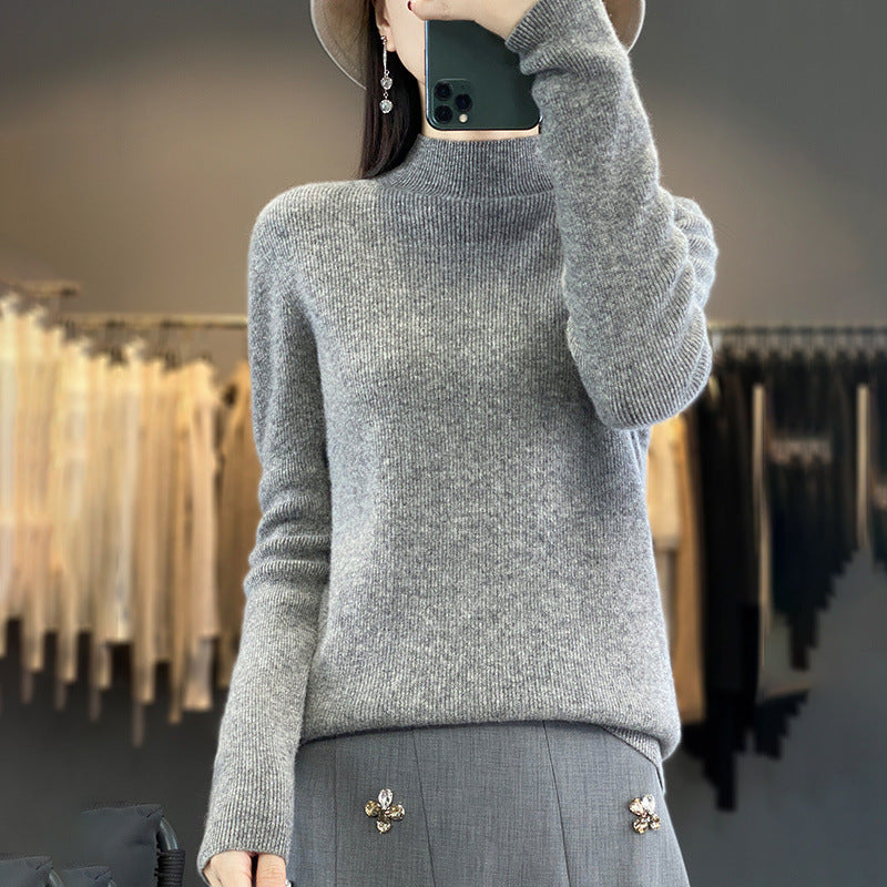 Damen Premium-Feinstrick-Mockneckpullover mit extra langen Ärmelabschlüssen und feiner Rippenstruktur Drune