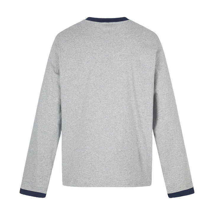 Herren Langarm-Sweatshirt mit Kontrast-Bündchen und Adler-Star-Print Drune
