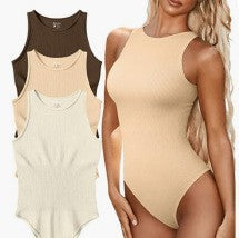 Damen nahtloser Badesuit mit sportlichem Schnitt und rippstrukturiertem Design Drune
