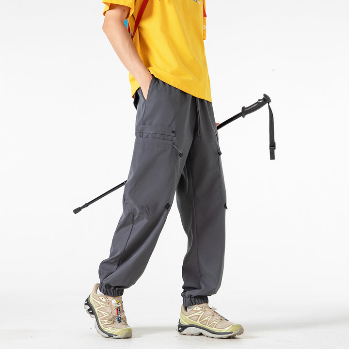 Herren Technische Cargo-Jogginghose mit elastischem Tunnelzugbund und multifunktionalen Klapptaschen Drune