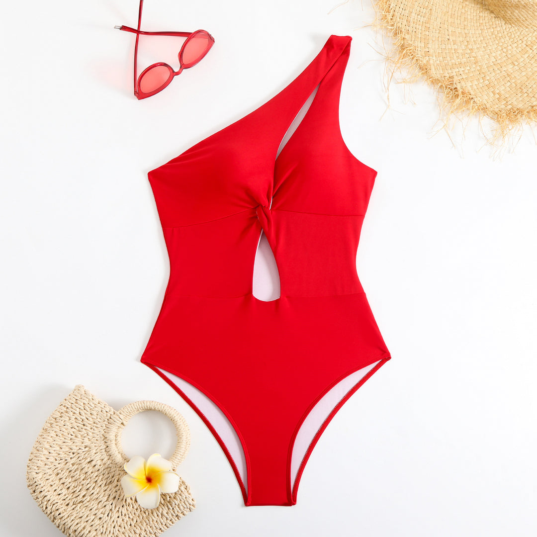 Damen Einseitiger Cut-Out Badeanzug Drune