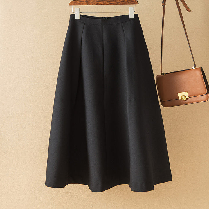 Damen Eleganter Midirock mit Falten Drune
