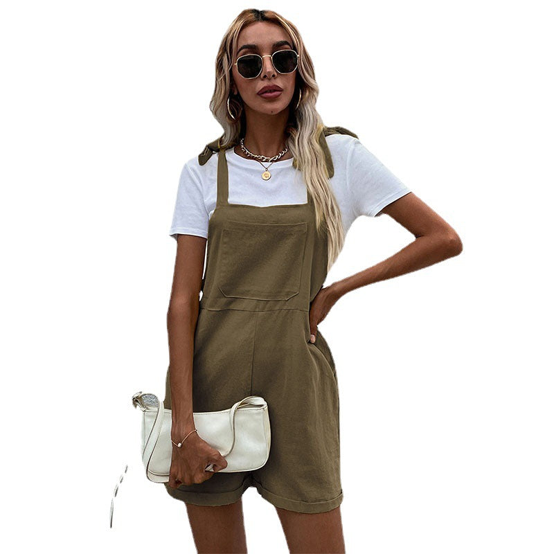Damen Latzshorts mit praktischen Taschen und verstellbaren Trägern Drune
