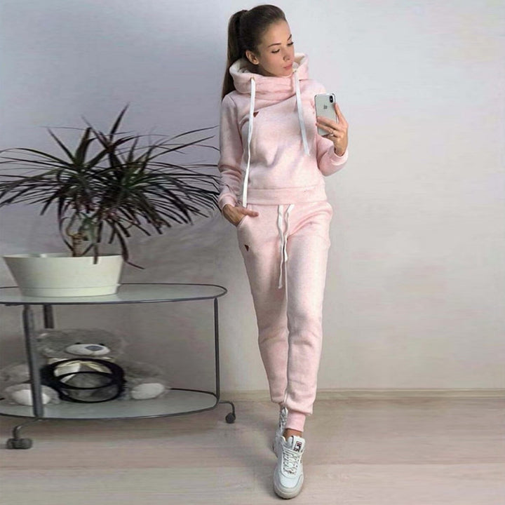 Damen Sportliches Hoodie-Set mit bequemer Passform und elastischen Hosen Drune