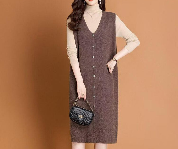 Damen Lange Strickweste Drune