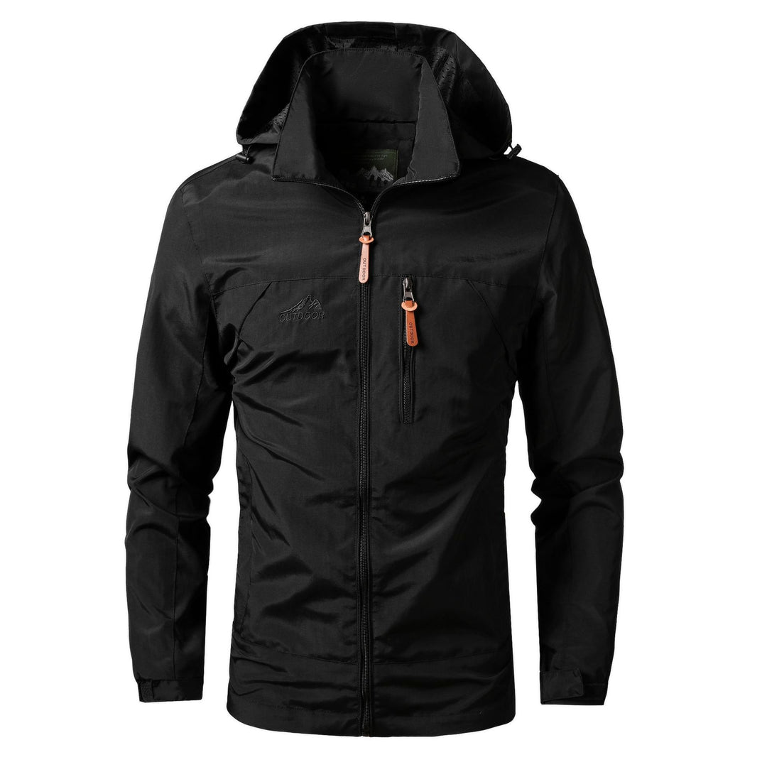 Herren Leichter Outdoor-Kapuzenparka mit atmungsaktivem Meshfutter und Brustzip Drune