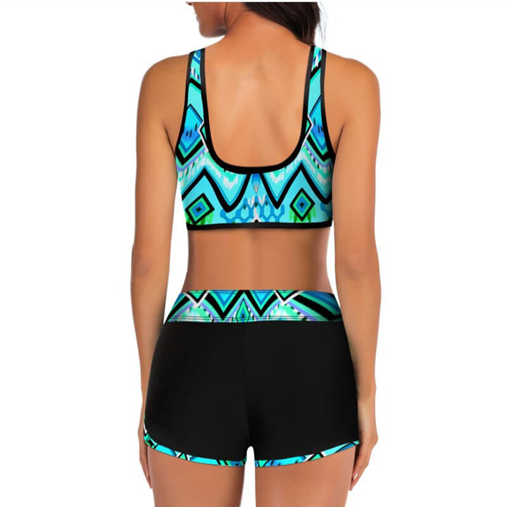 Damen Sport-Bikini-Set mit stylischem Crop-Top und Shorts Drune