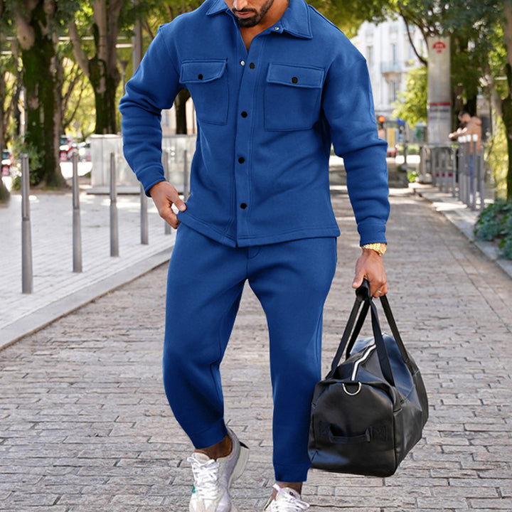 Herren Freizeitjacke mit aufgesetzten Taschen und bequemen Bund Drune