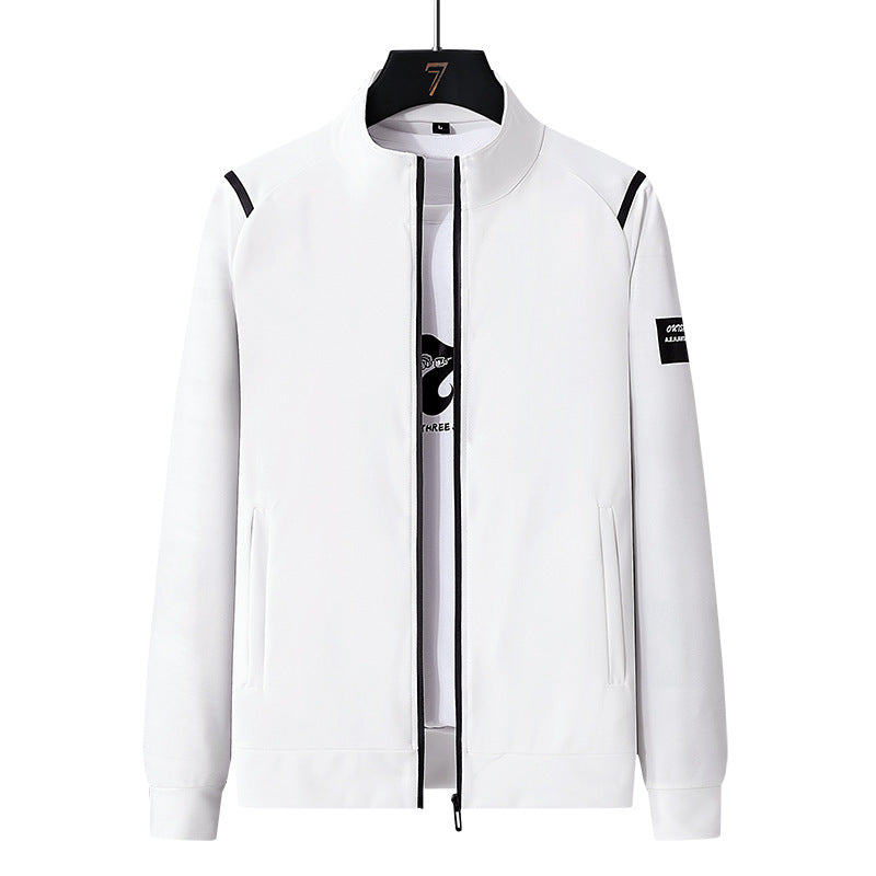 Herren Sportlicher Trainingsanzug-Set mit Reißverschlussjacke, Rundhalsausschnitt-Sweatshirt und Slim-Fit Jogginghose Drune