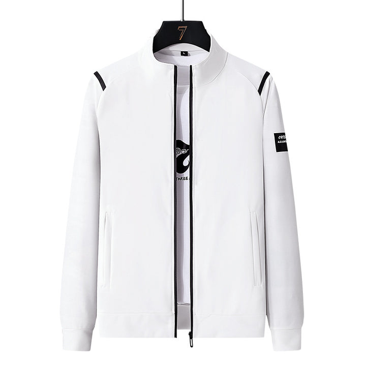 Herren Sportlicher Trainingsanzug-Set mit Reißverschlussjacke, Rundhalsausschnitt-Sweatshirt und Slim-Fit Jogginghose Drune