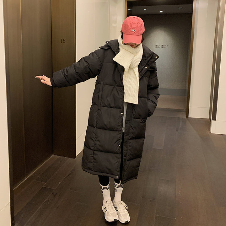 Damen Lange isolierte Winterjacke mit Kapuze und zusätzlichen Innentaschen Drune