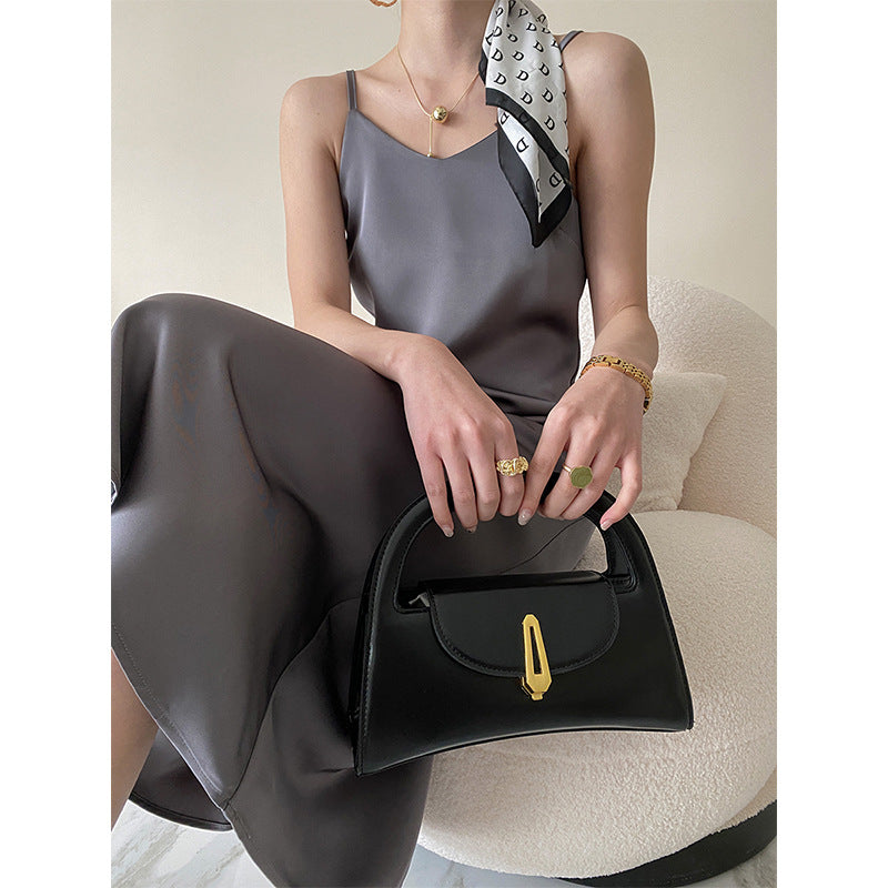 Damen elegantes Maxikleid mit dünnen Spaghettiträgern und fließendem Schnitt Drune