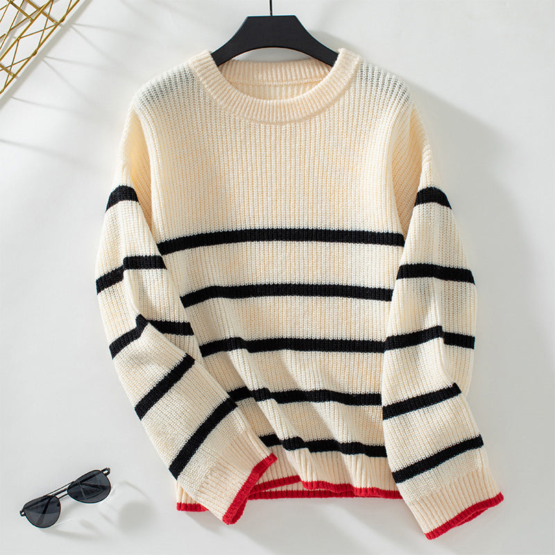 Drune | Gestreifter Strickpullover Mit Weichem Material